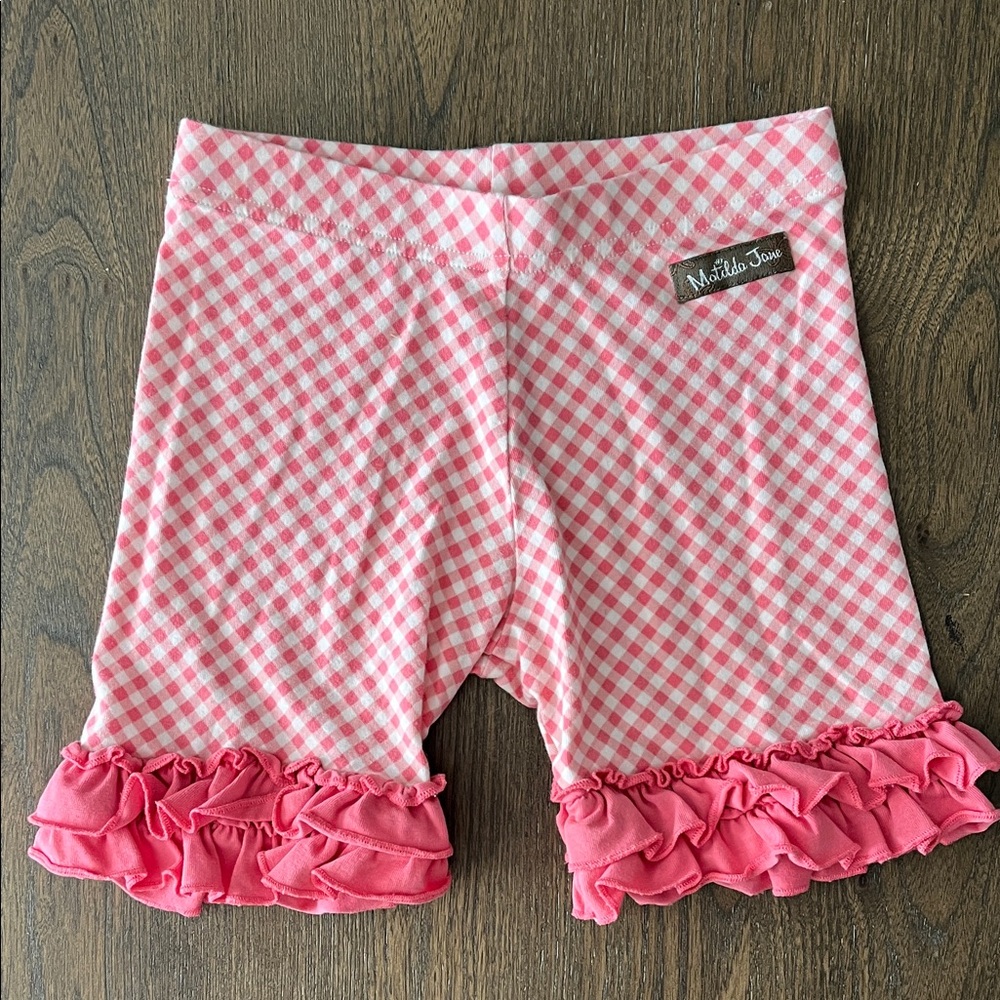 Matilda Jane Coral Gingham Ruffle Bike Shorts